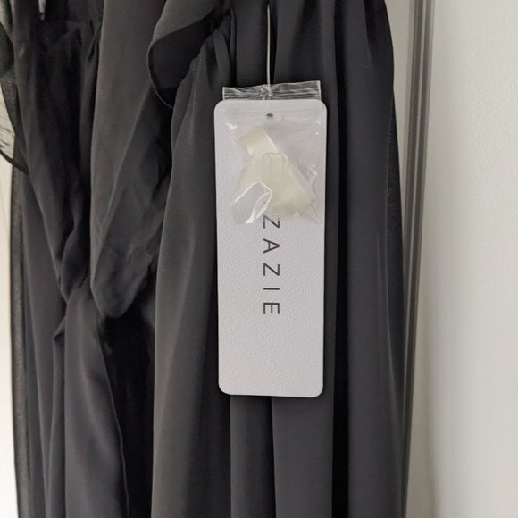 NWT Azazie floor length chiffon dress - black - size A12 - Picture 9 of 9